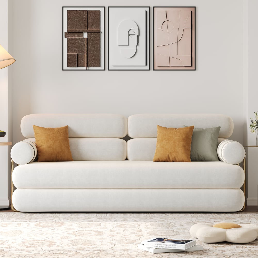 Klantrecensies voor Opklapbare futonslaapbank voor 3 personen in zachte fluwelen bekleding