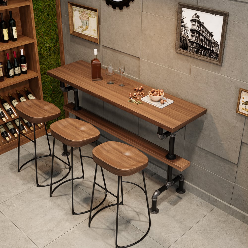 Questions and Answers for 1300mm Industrial Rectangular Bar Table Natural Industrial Pub Table