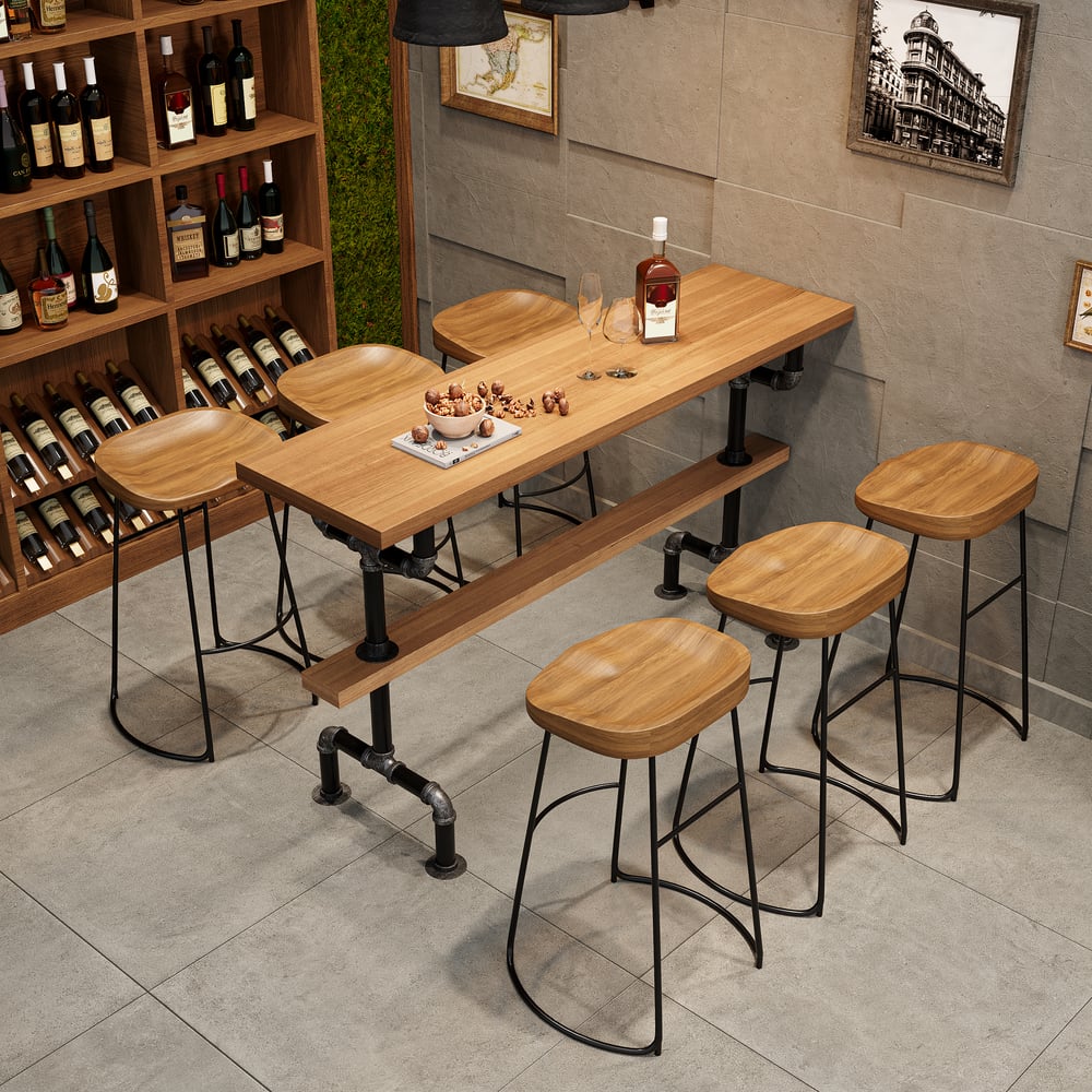 Customer Reviews for 63" Industrial Rectangular plywood Bar Table