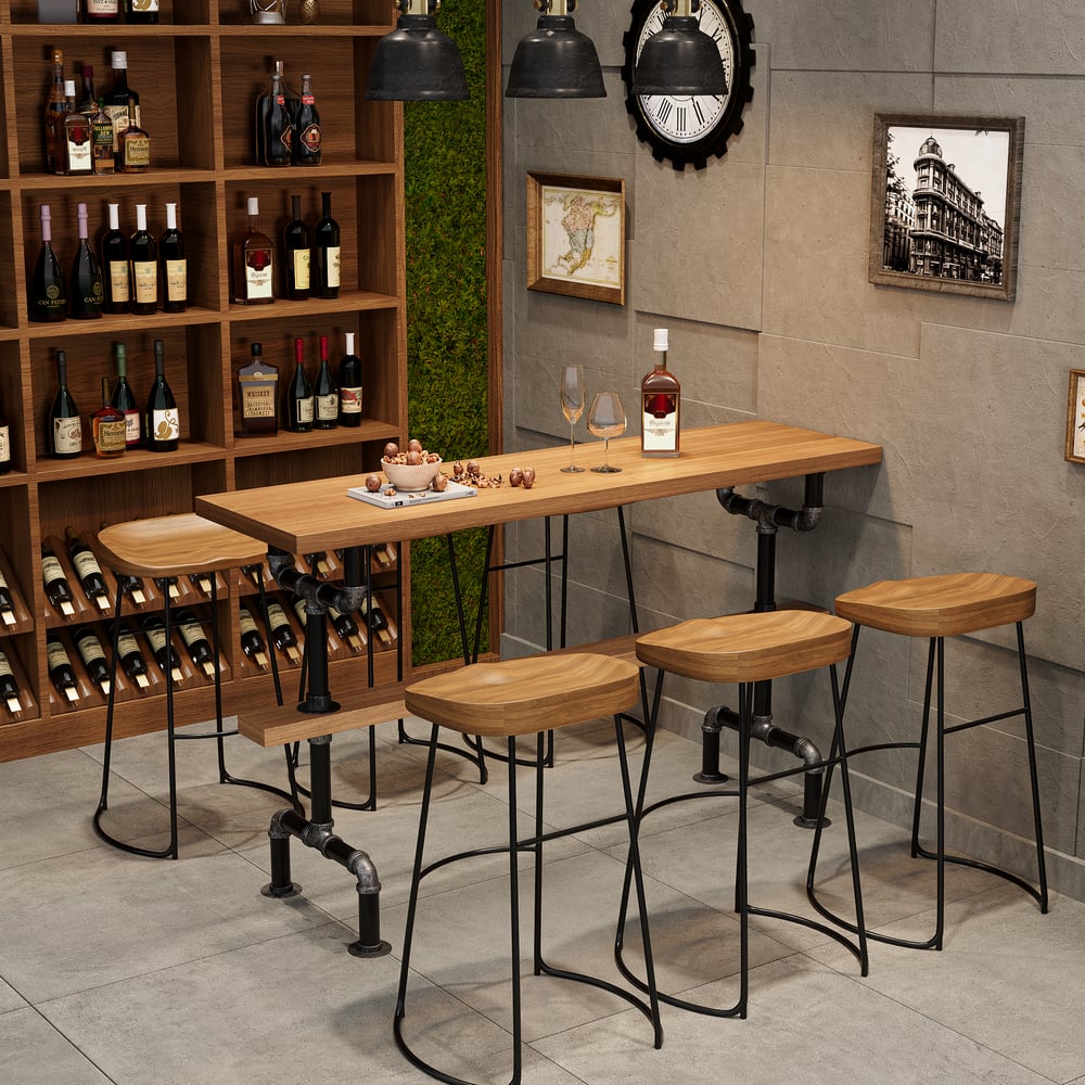 Customer Reviews for 63" Industrial Rectangular plywood Bar Table