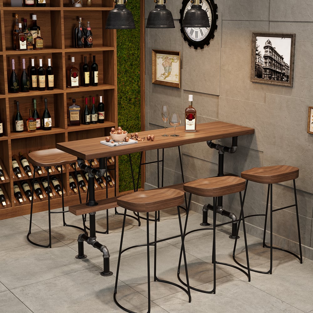 Questions and Answers for 1300mm Industrial Rectangular Bar Table Natural Industrial Pub Table