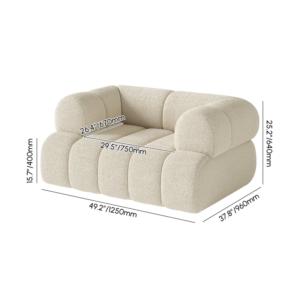 Nimbus Chenille Upholstered Accent Chair Nimbus 83" 2-Seater Channel Loveseats Sofa weights dimensions image