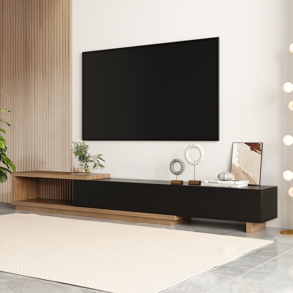 Questions and Answers for Quoint Extendable TV Stand with 3 Drawers(71"-100")