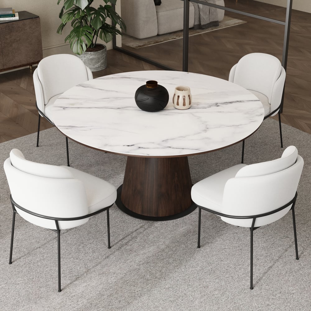 Questions et Réponses pour Chaise de salle à manger blanche Linenic Chaise d'appoint moderne rembourrée en coton et lin en noir