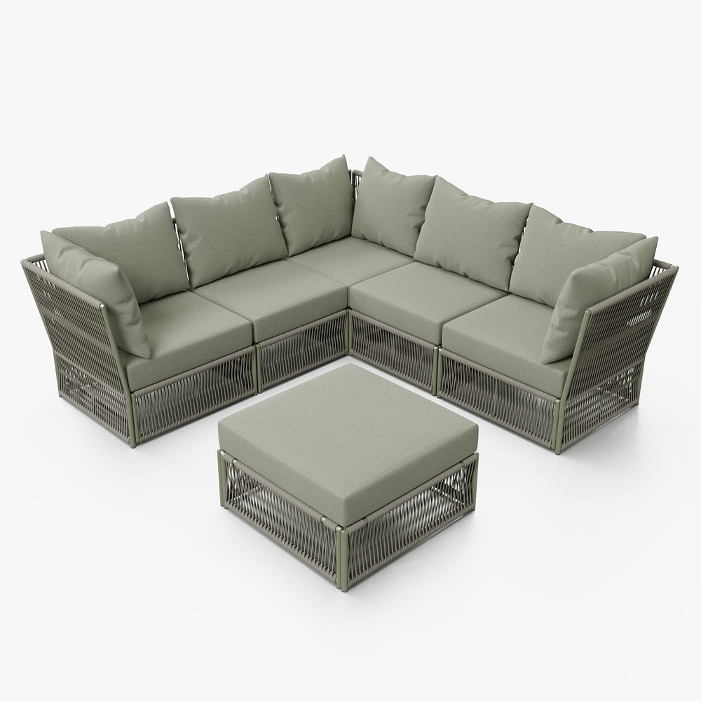 Homary Woven Rope Sectional Sofa - Thumbnail 3
