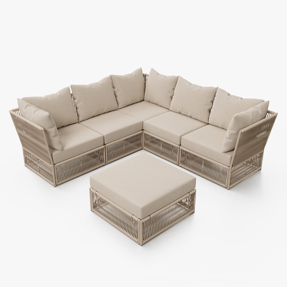 Homary Woven Rope Outdoor Sectional Sofa