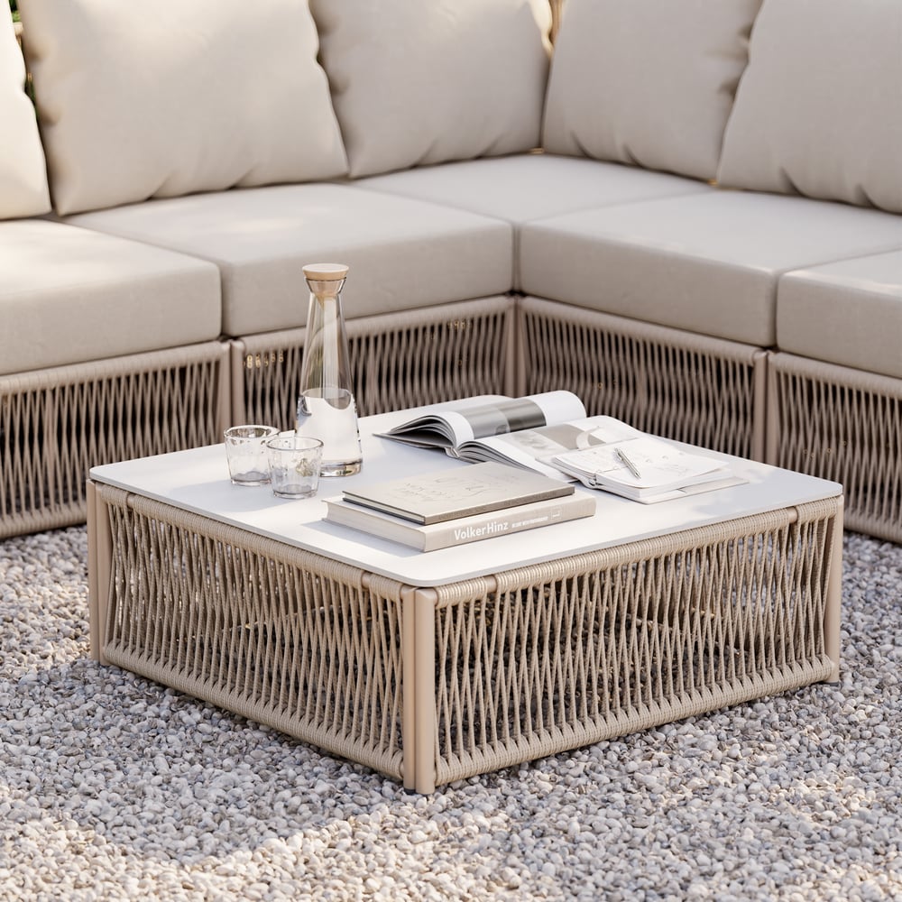 Homary Woven Rope Outdoor Sectional Sofa - Thumbnail 5