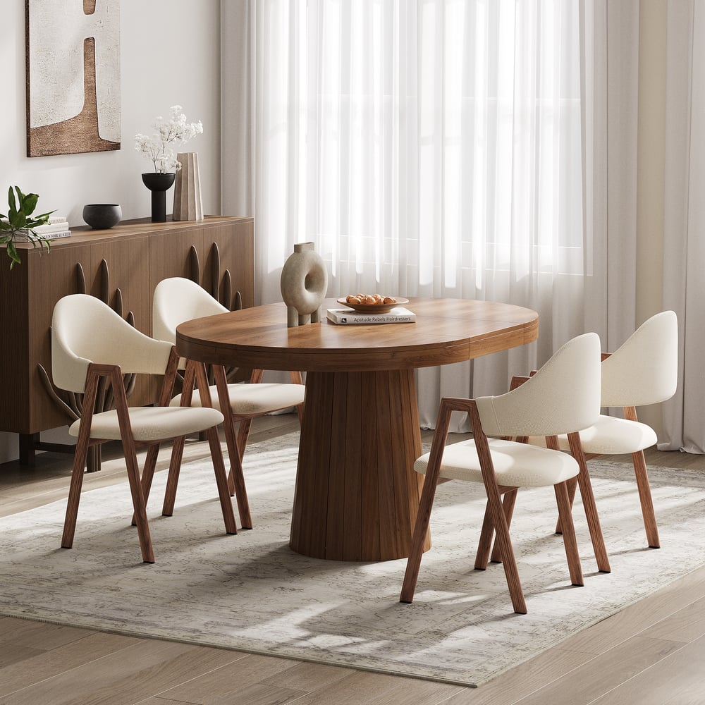 Avis Clients sur Chaise de salle à manger rembourrée en lin blanc chaud, ensemble de 2 chaises à dossier incurvé