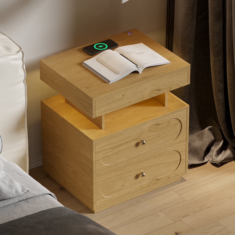 Customer Reviews for Krila Floating 3-Drawer LED Smart Nightstand with Light Set of 2