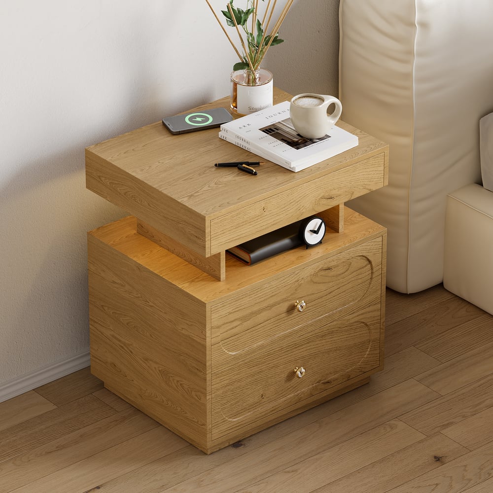 Customer Reviews for Krila Floating 3-Drawer LED Smart Nightstand with Light Set of 2