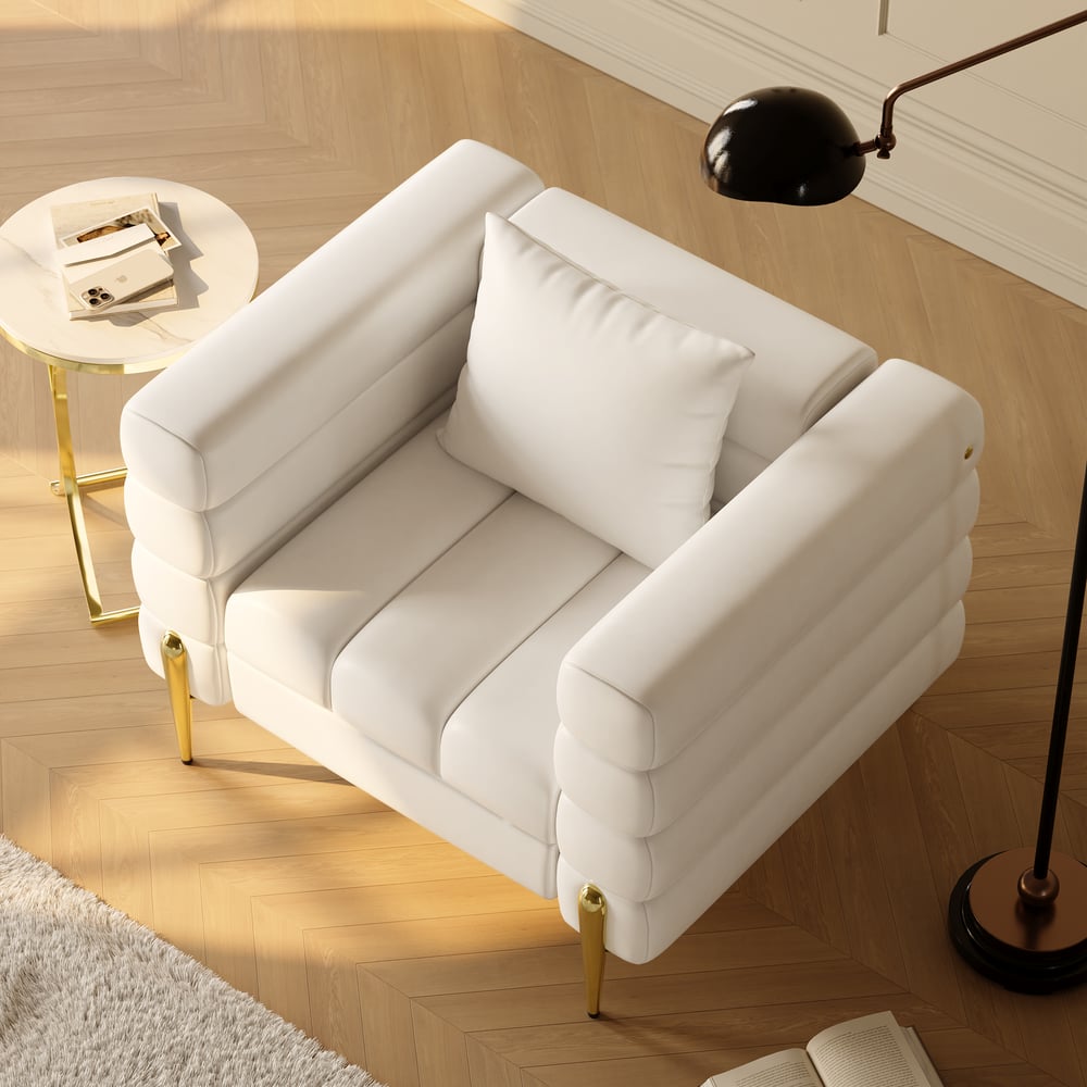 Customer Reviews for Axial Performance Leather Upholstered Accent Chair in Gold Finish Set of 2