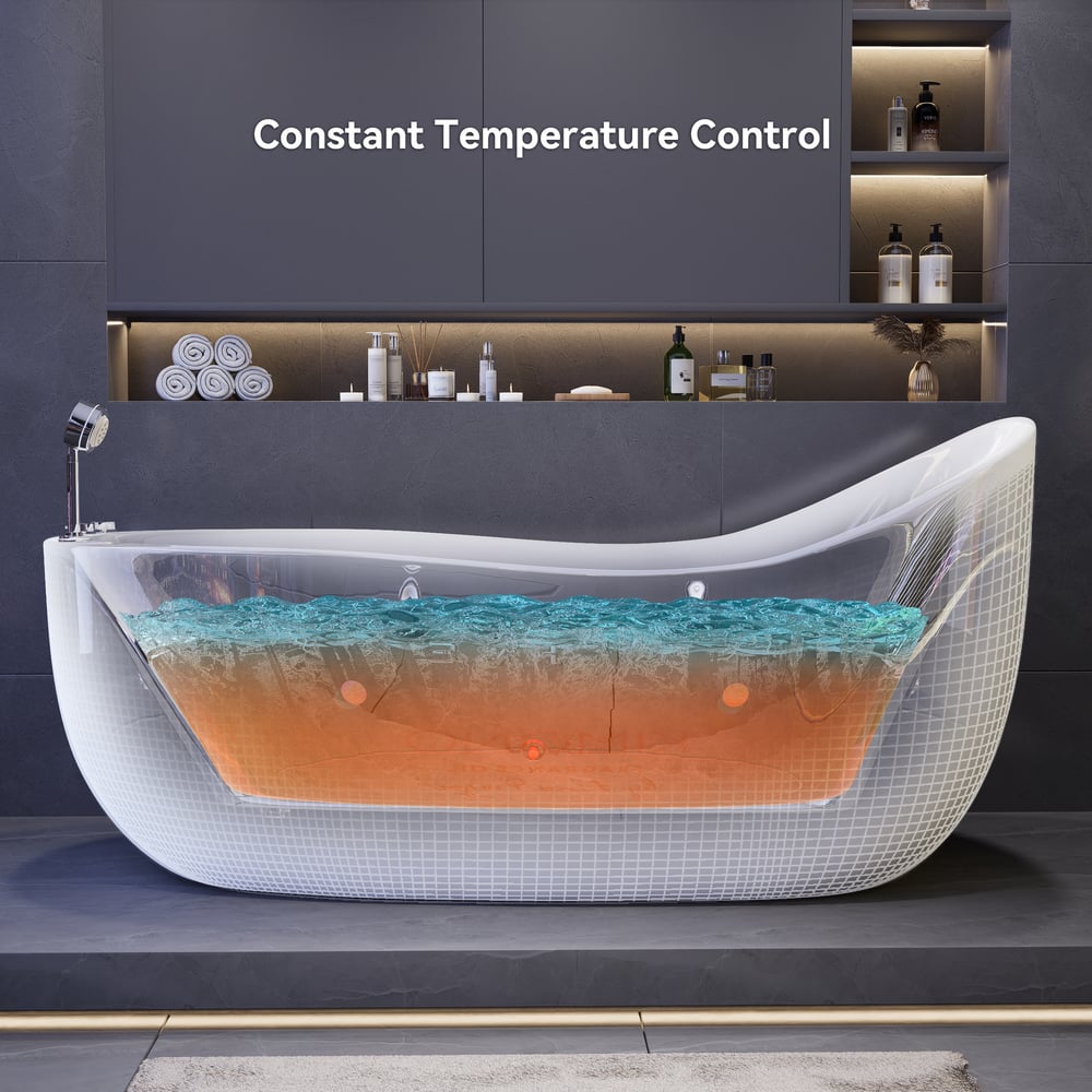 Questions and Answers for 70.9" Modern Oval Acrylic Massage Bathtub with Thermostat Control