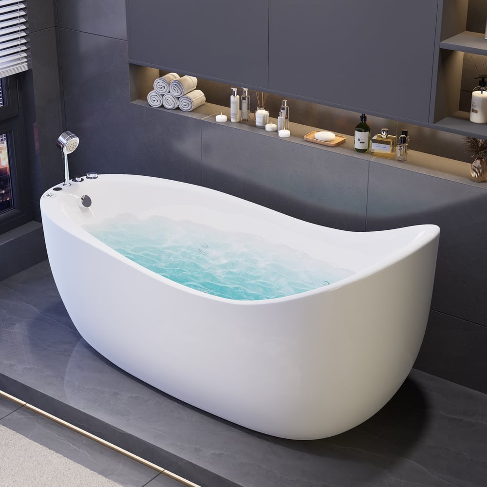 Questions and Answers for 70.9" Modern Oval Acrylic Massage Bathtub with Thermostat Control
