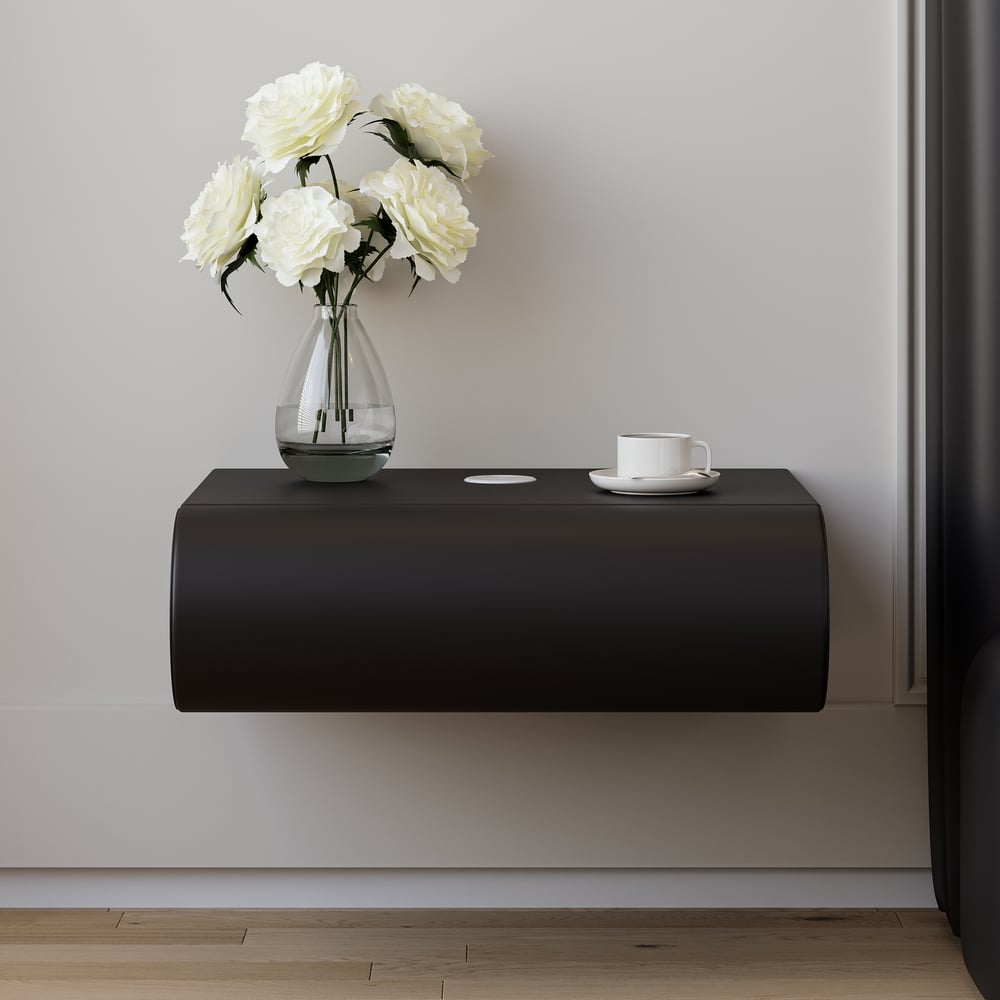 Perguntas e respostas para Mesa de cabeceira inteligente flutuante de couro Humply com gaveta