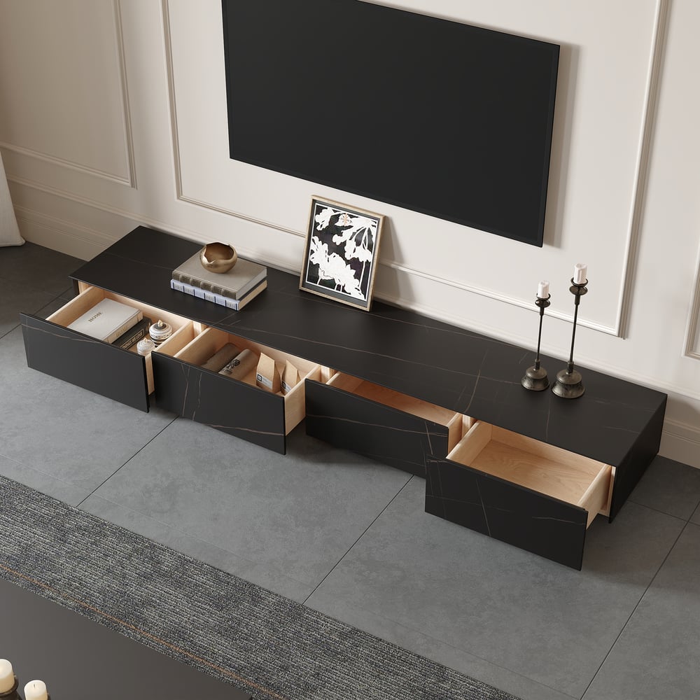 Questions and Answers for 79" Modern Sintered Stone TV Stand with 4 Drawers