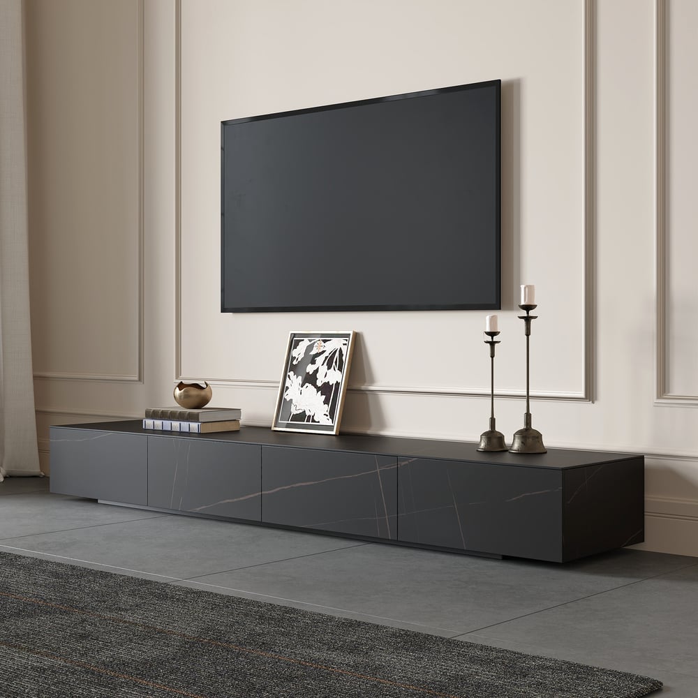 Questions and Answers for 79" Modern Sintered Stone TV Stand with 4 Drawers