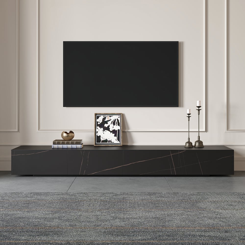 Questions and Answers for 79" Modern Sintered Stone TV Stand with 4 Drawers