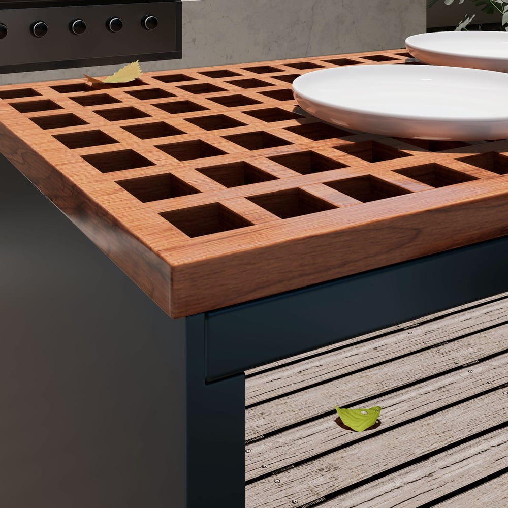 Questions et Réponses pour Table à manger rectangulaire creuse en teck de 70,9 po pour extérieur et terrasse