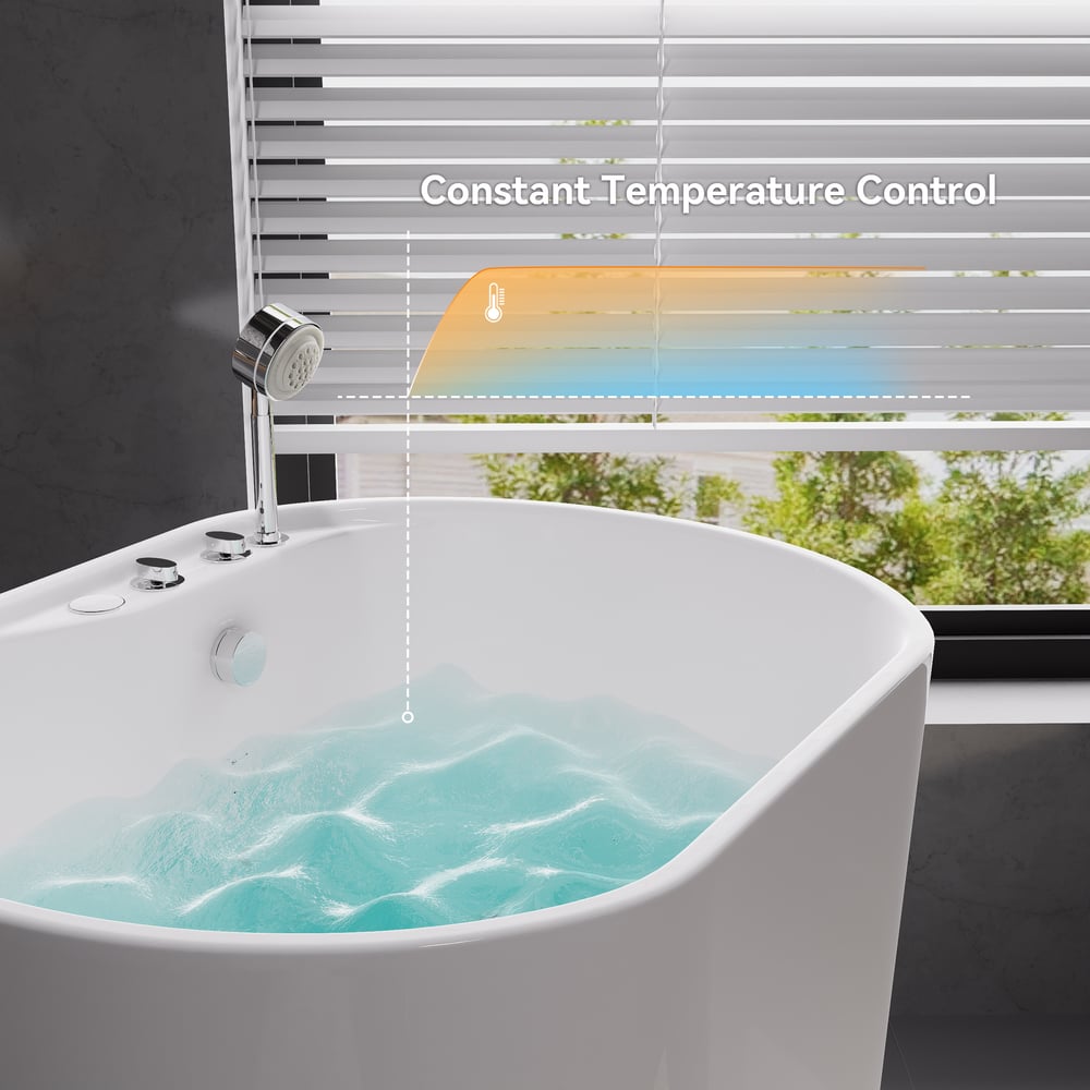 Customer Reviews for 39.37" Modern Deep Rectangular Acrylic Jacuzzi  Bathtub with Thermostat Control