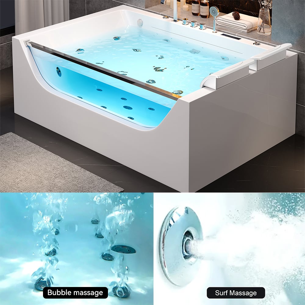 Questions and Answers for 180cm 2-Person Whirlpool Bathtub with 18 Jets & Thermostat Control