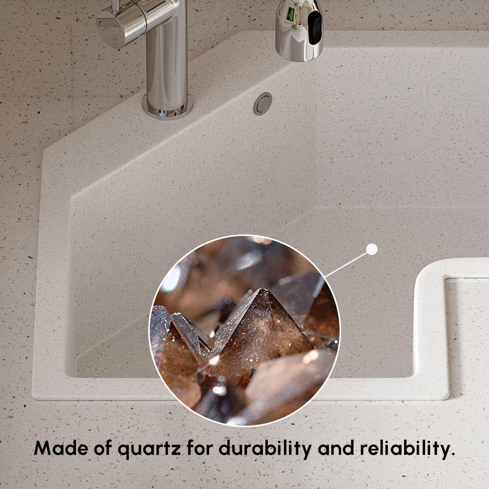 Klantrecensies voor Drop In Corner Onregelmatige Keukenspoelbak Wit 640 mm Kwarts