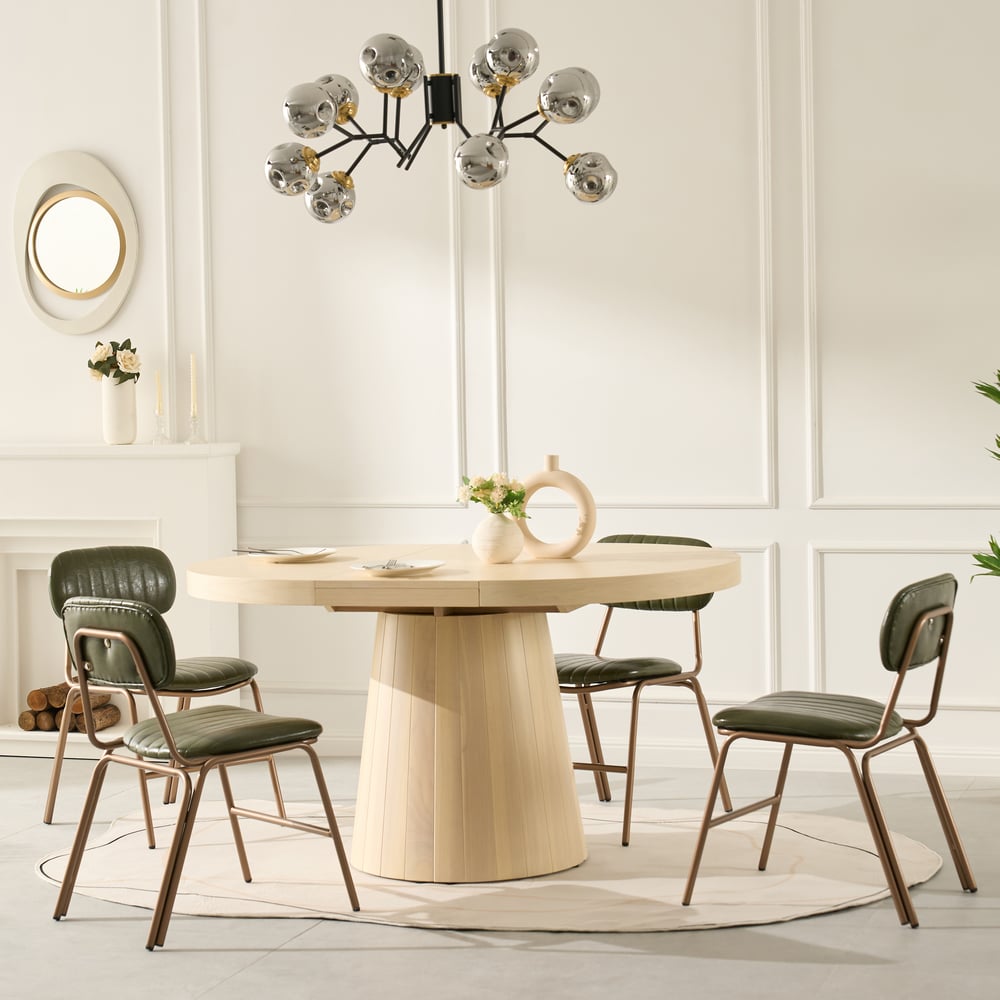 Customer Reviews for Set of 2 Modern Dining Chairs with Faux Leather Upholstery Green