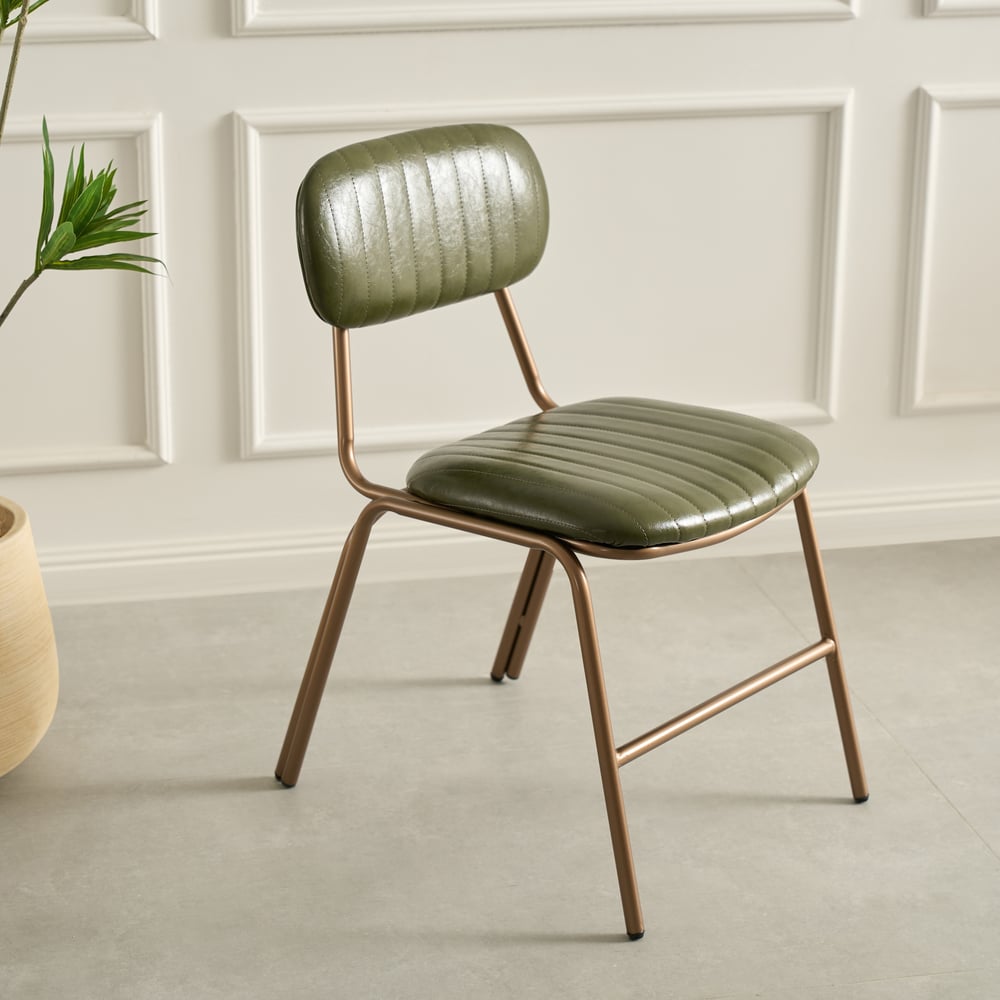 Customer Reviews for Set of 2 Modern Dining Chairs with Faux Leather Upholstery Green