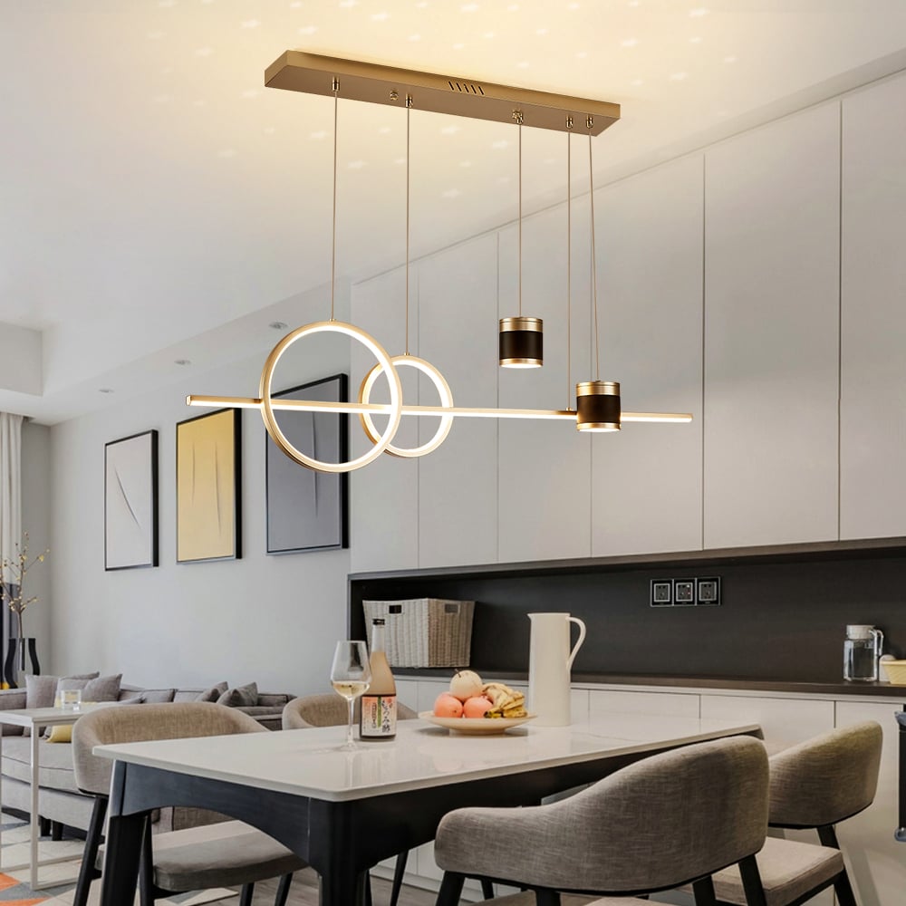 Customer Reviews for Gold Kitchen Island light Geometric Starry Pendant Light