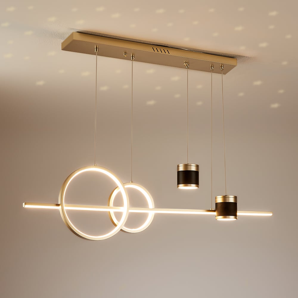 Customer Reviews for Gold Kitchen Island light Geometric Starry Pendant Light