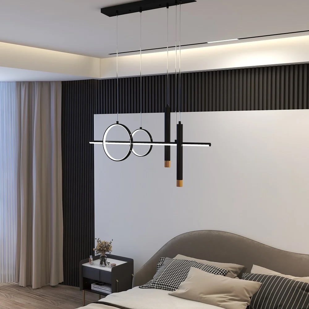 Questions and Answers for Geometric Kitchen Island Light Metal Pendant Light in Black