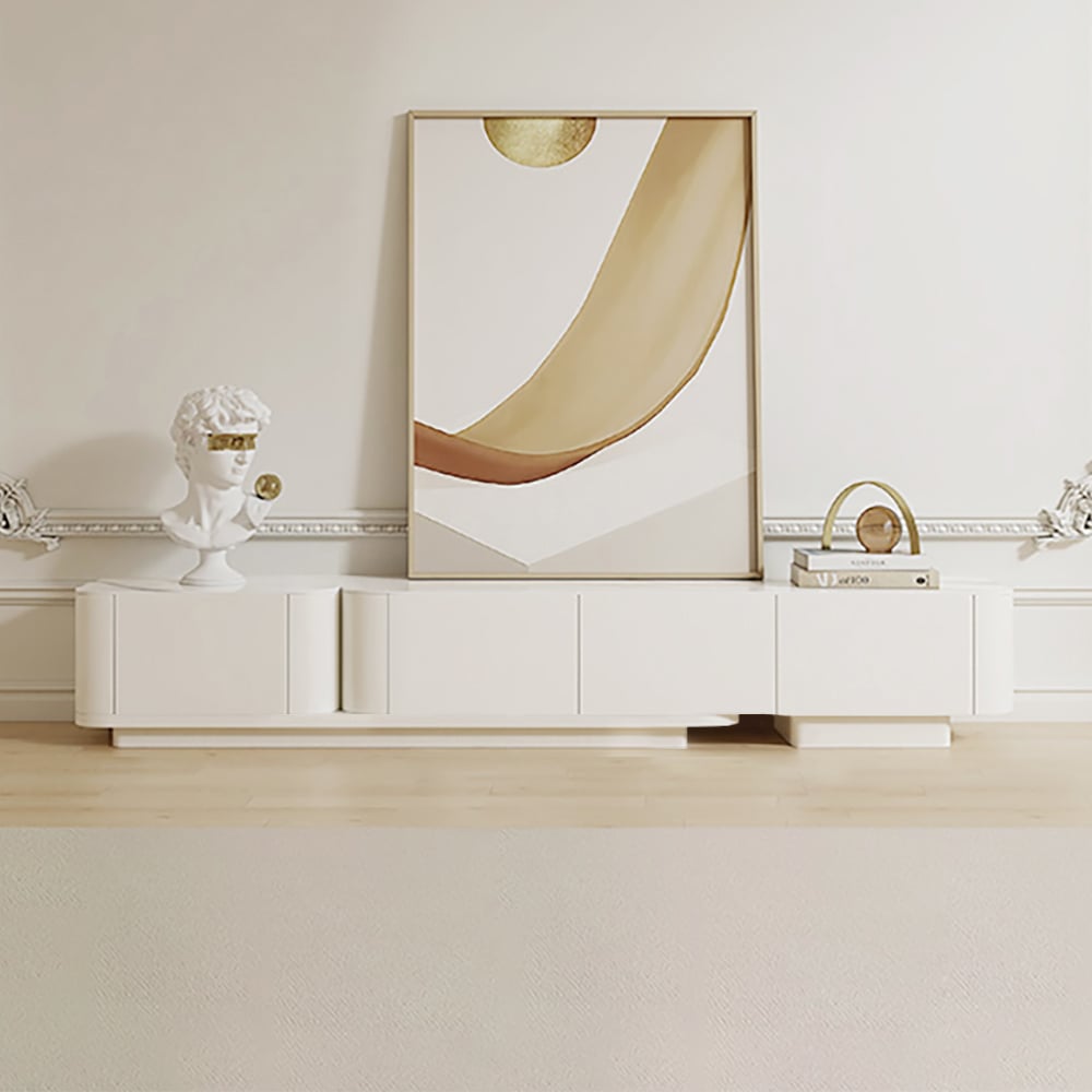 Questions and Answers for Extendable Off White Modern TV Stand with 4 Drawers(200cm-274cm)