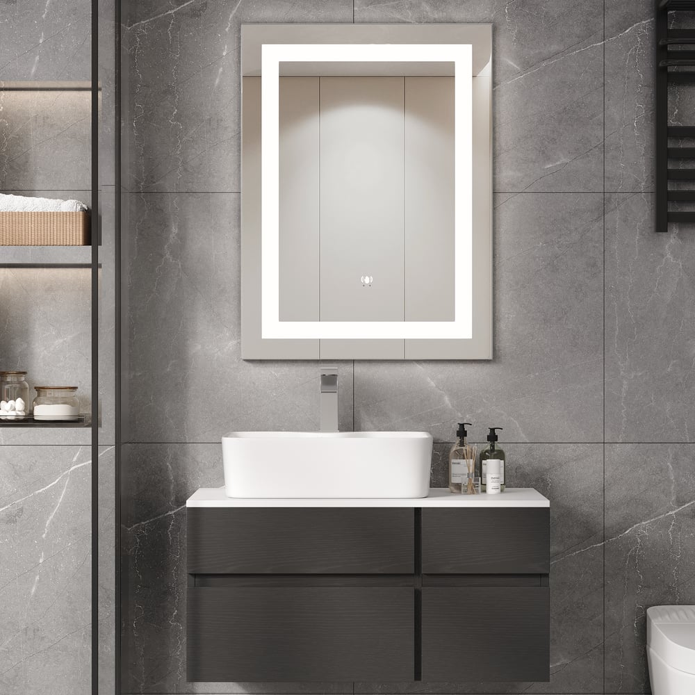 Domande e risposte per Specchio da bagno a LED senza cornice con controllo gestuale, 61 x 32", antiappannamento e altoparlante Bluetooth