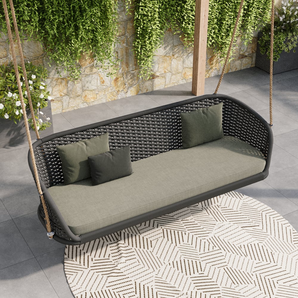 Questions and Answers for Traditional Wide Outdoor Rattan Swing Sofa Hanging Chair with Cushion