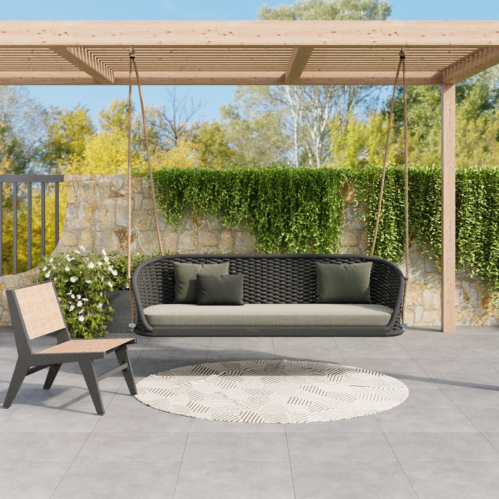 Questions and Answers for Traditional Wide Outdoor Rattan Swing Sofa Hanging Chair with Cushion