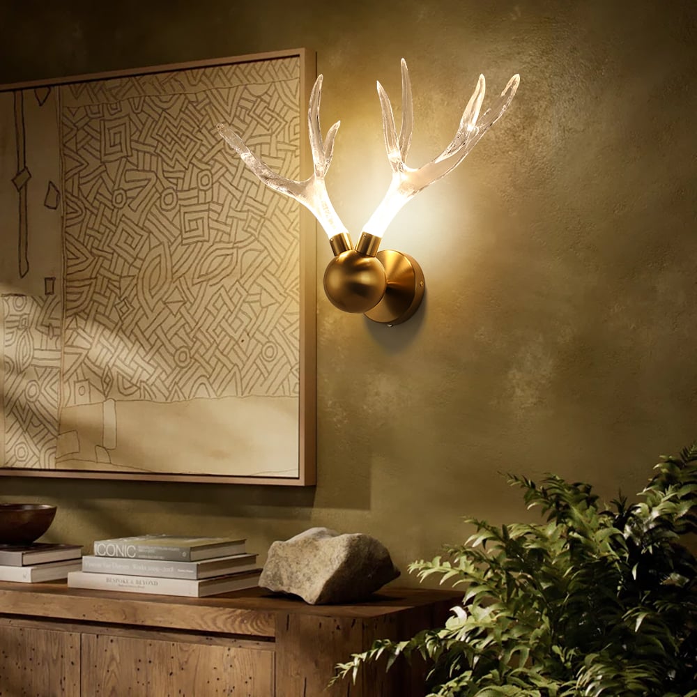 Hodnocení zákazníků pro položku Resin Deer Pareller Golden Art Deco LED nástěnné svítidlo