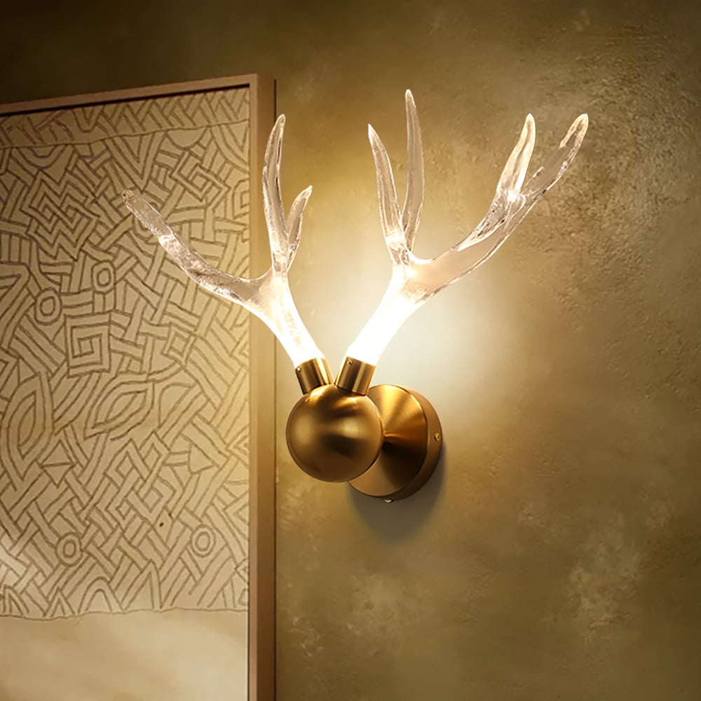 Hodnocení zákazníků pro položku Resin Deer Pareller Golden Art Deco LED nástěnné svítidlo