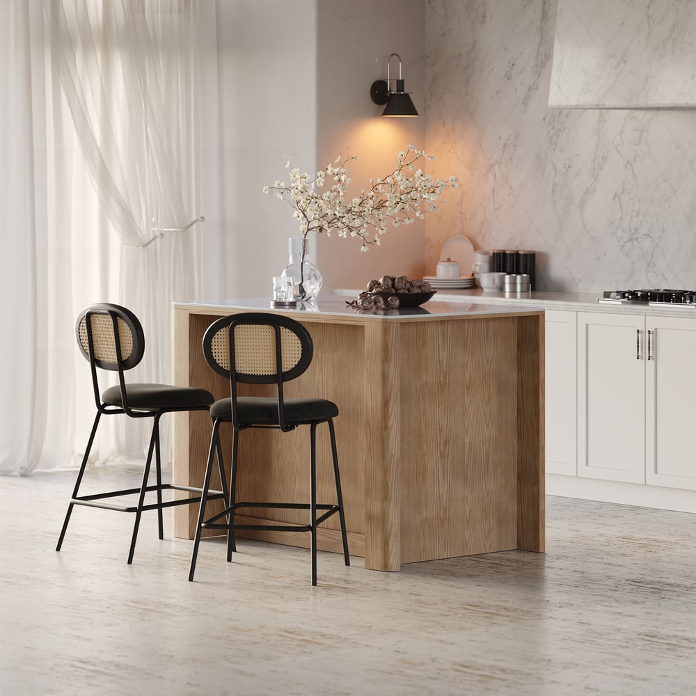 Vragen en antwoorden voor 51" massief houten keukeneiland met gesinterd stenen blad en opbergruimte