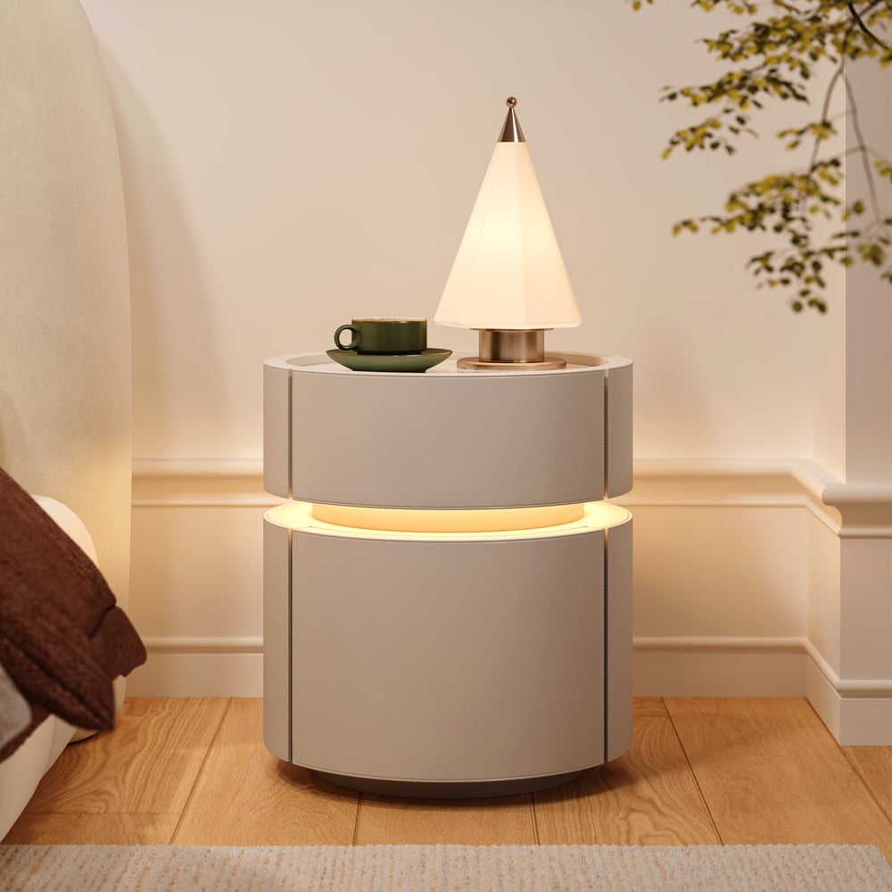 Modern Leather King Size Floating Bedroom Set with Light & Adjustable Headboard Modern Leather King Size Floating Bedroom Set with Light & Adjustable Headboard window image