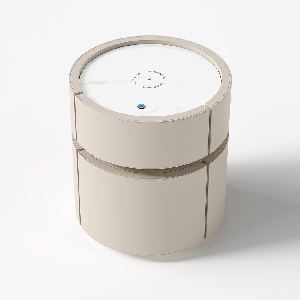 Modern Leather King Size Floating Bedroom Set with Light & Adjustable Headboard Modern Leather King Size Floating Bedroom Set with Light & Adjustable Headboard window image