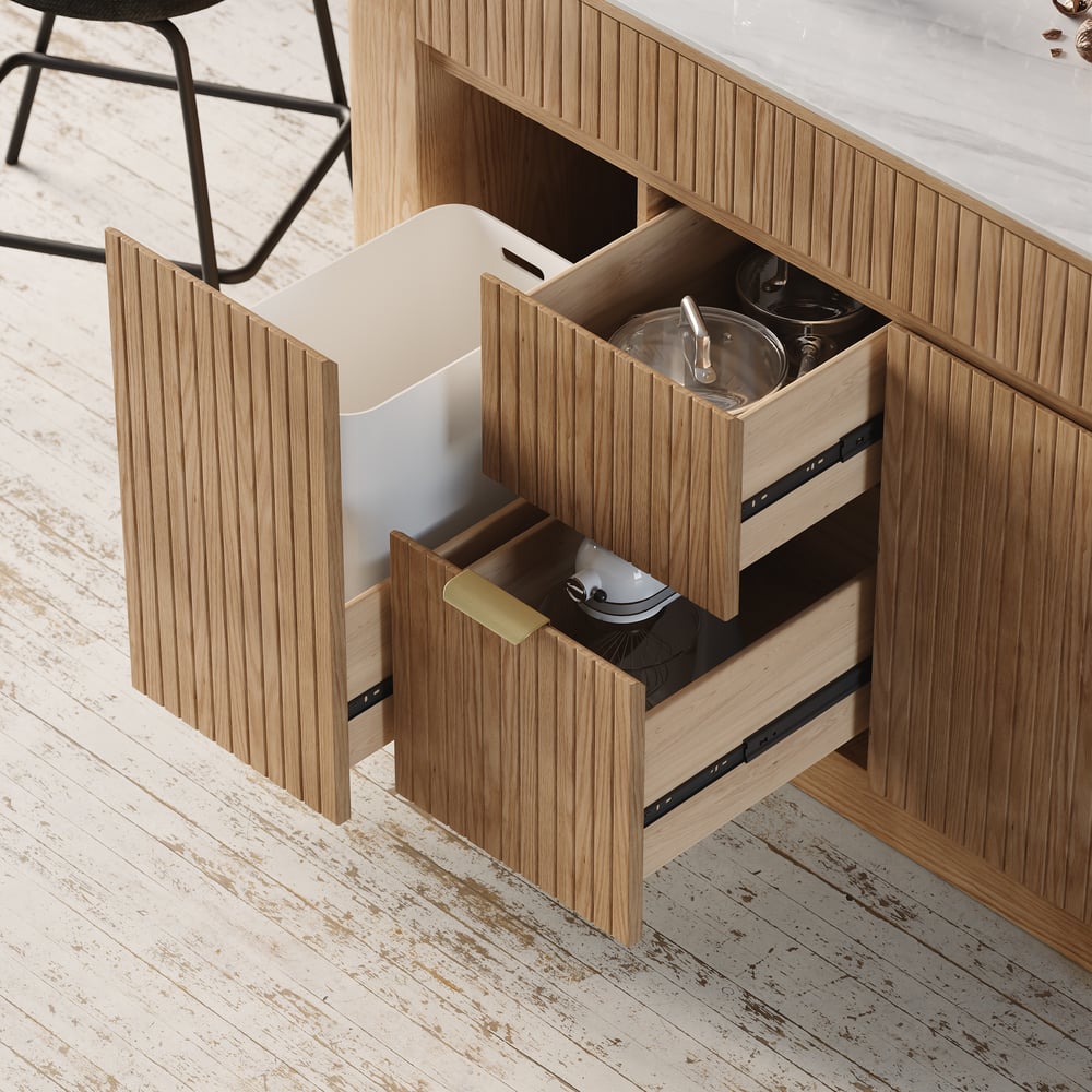 1290mm Kitchen Island Sintered Stone Top with Storage Whitewash Modern｜Homary  UK