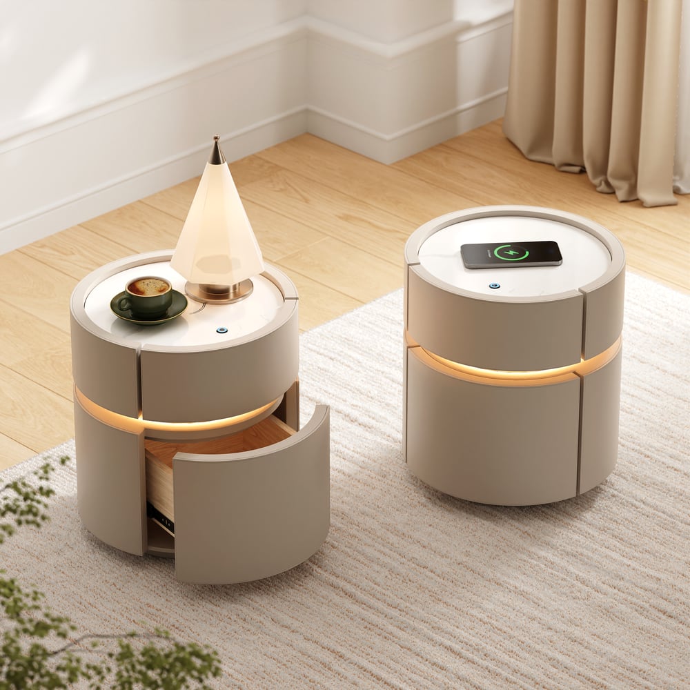 Modern Leather King Size Floating Bedroom Set with Light & Adjustable Headboard Modern Leather King Size Floating Bedroom Set with Light & Adjustable Headboard window image