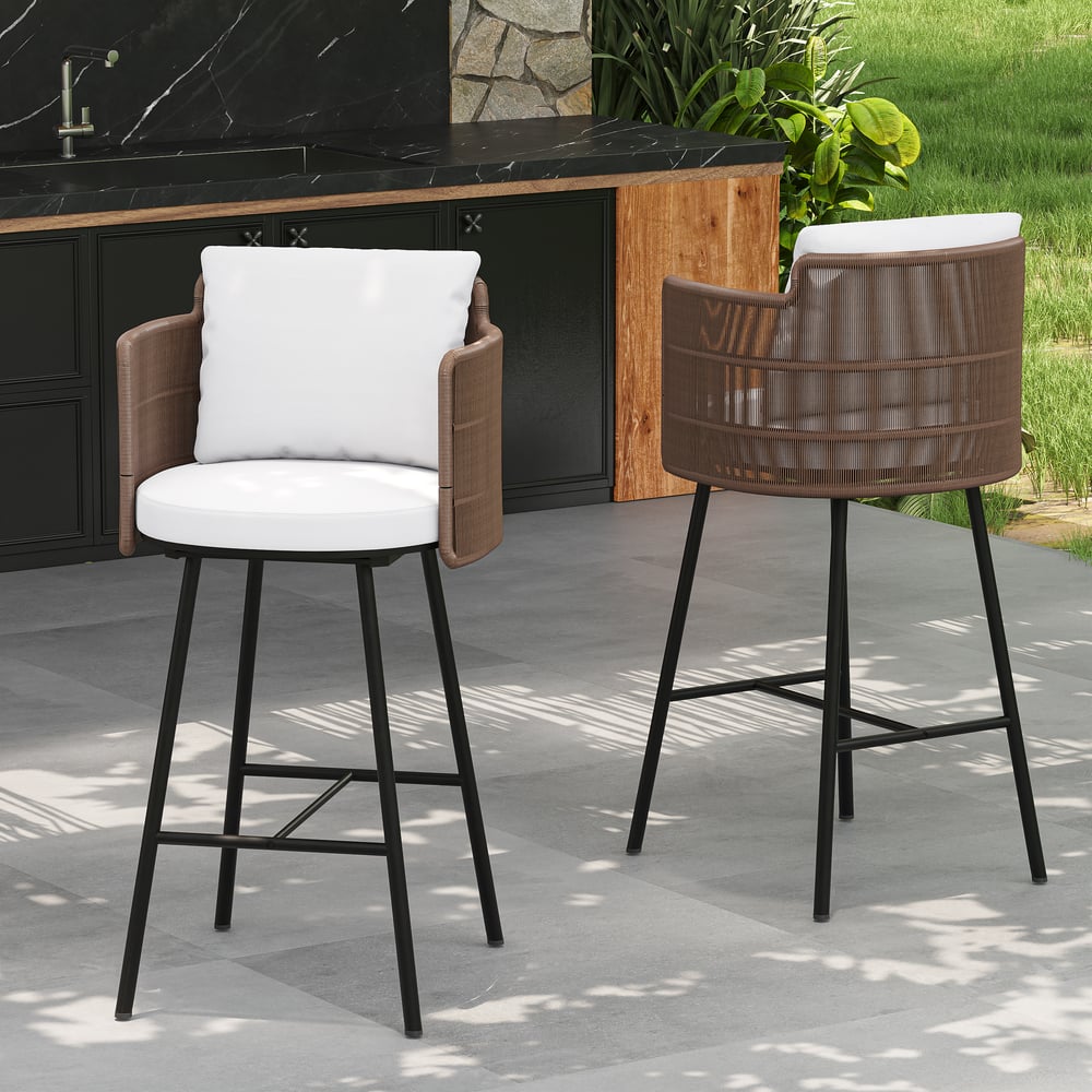 Questions and Answers for 7-Pieces Teak Rectangle Hollow Bar Dining Table & Rope Chair Set