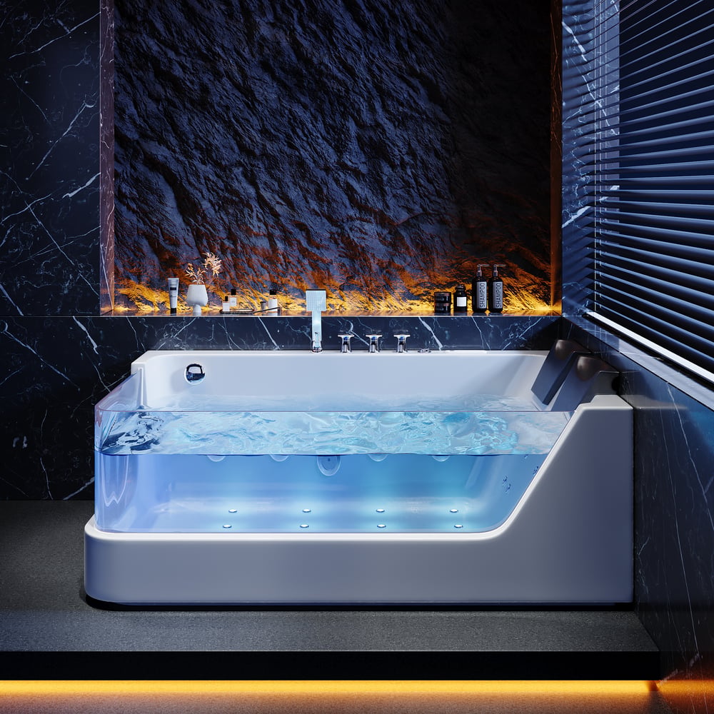 Questions and Answers for 71" 2-Person Whirlpool Bathtub with 16 Massage Jets & Thermostatic Control & LED