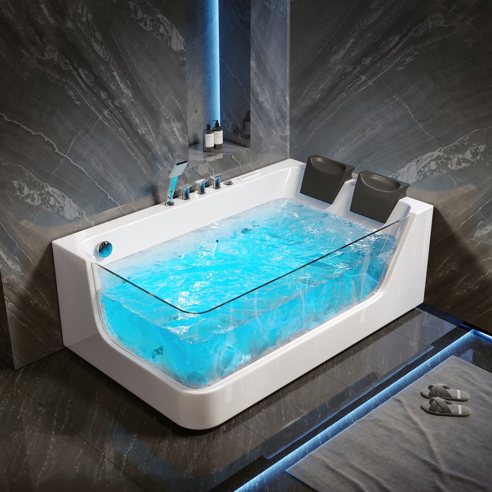 Questions and Answers for 71" 2-Person Whirlpool Bathtub with 16 Massage Jets & Thermostatic Control & LED