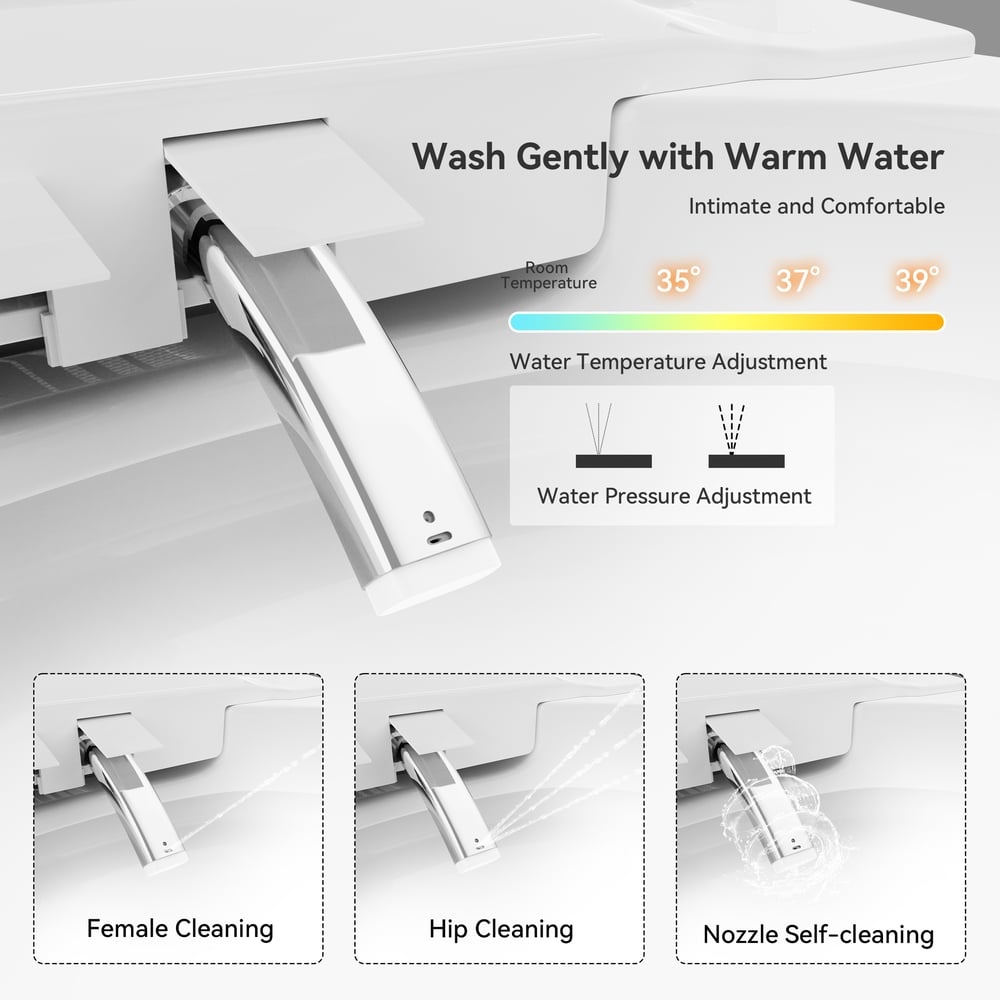 Questions et Réponses pour Toilette à bidet intelligente compacte Fitro H2 avec chasse d'eau automatique et stérilisation UV