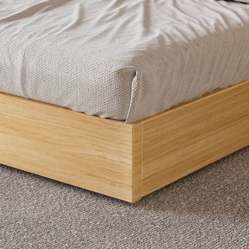 Lit super king size de style scandinave en bois naturel avec rangement|Homary FR