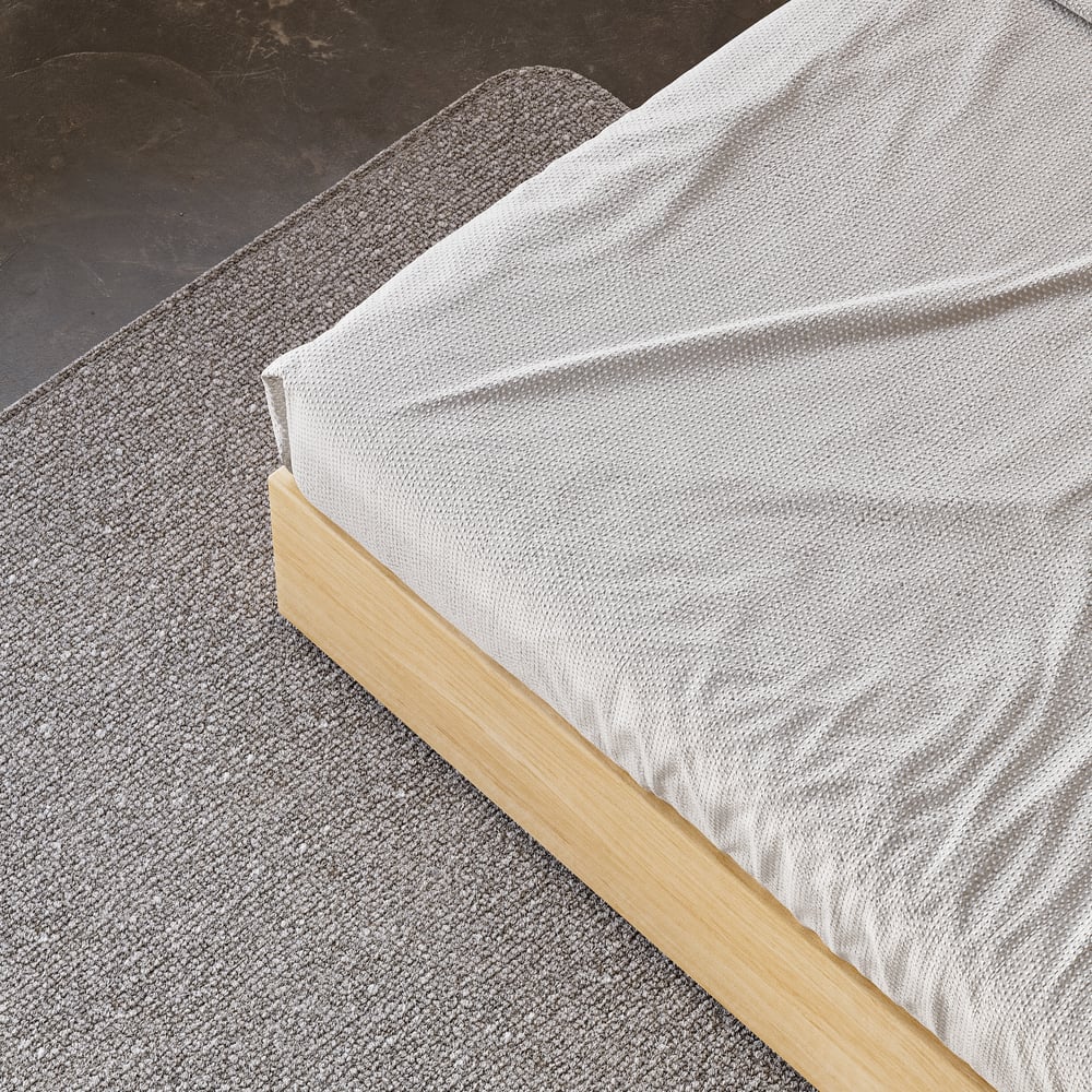Lit super king size de style scandinave en bois naturel avec rangement|Homary FR