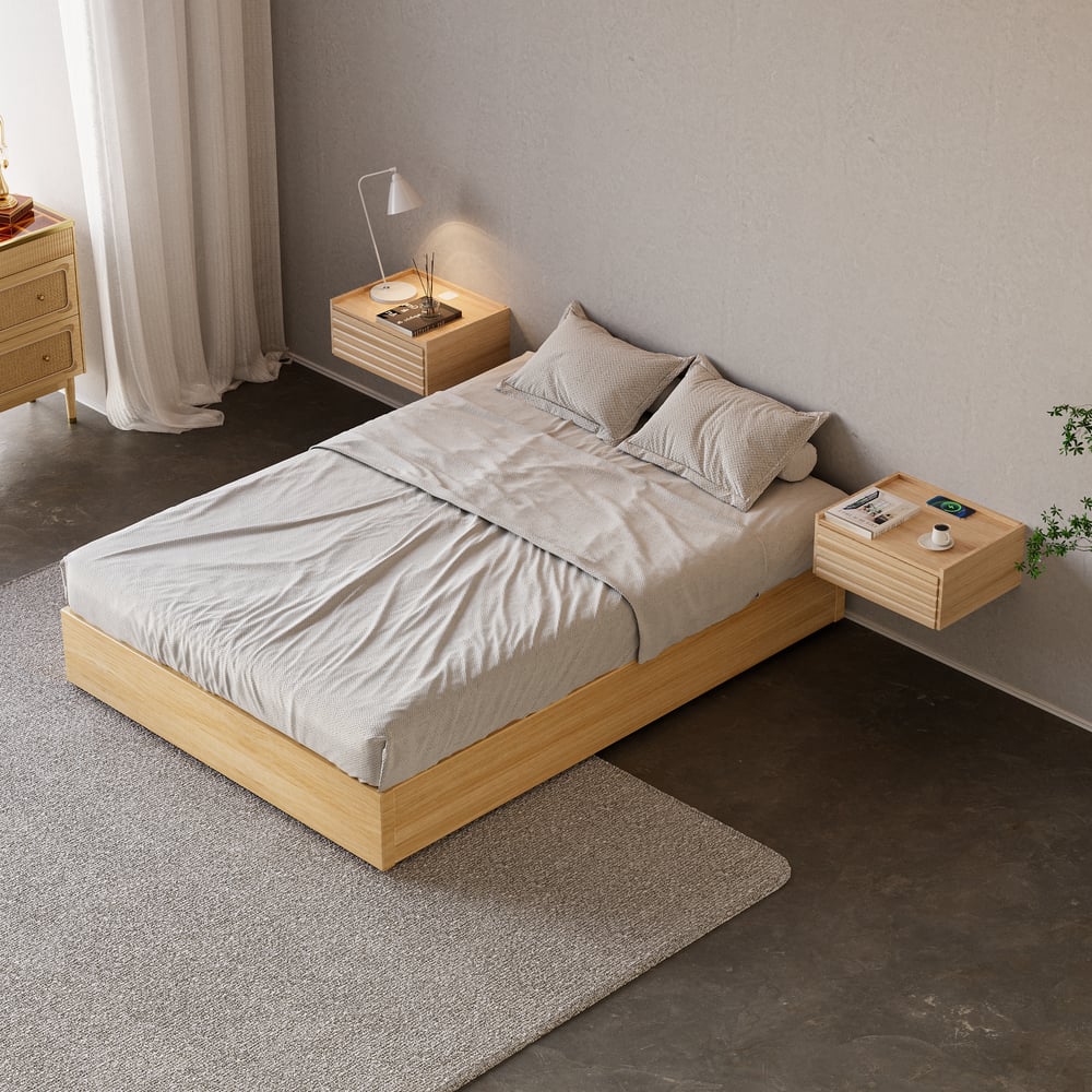 Questions and Answers for Japandi King Size Natural Bed Frame with Storage