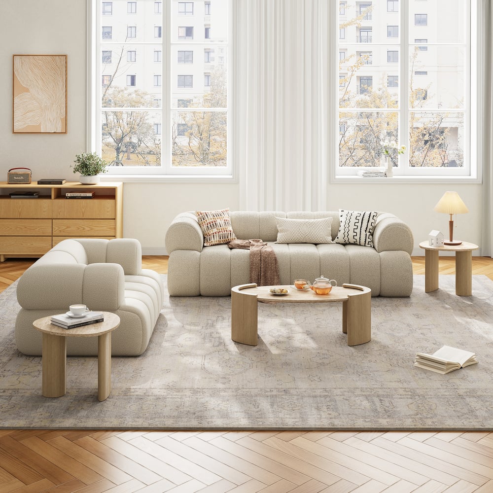 Avaliações de clientes sobre Mesa lateral natural de travertino abstrato de 22"