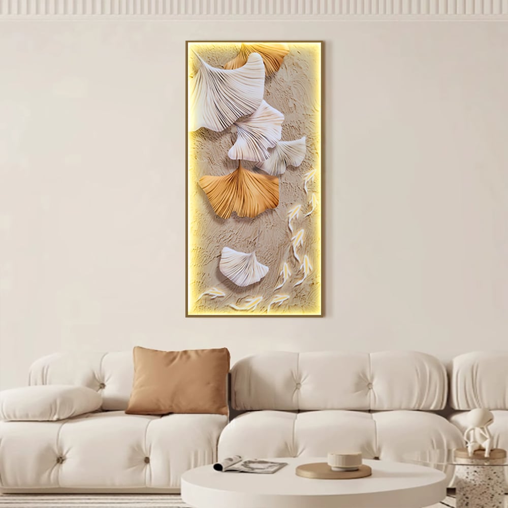 Oceny klientów dla Art Deco Ginkgo LED na płótnie z nadrukiem ściennym w ramie dekoracji ściennej